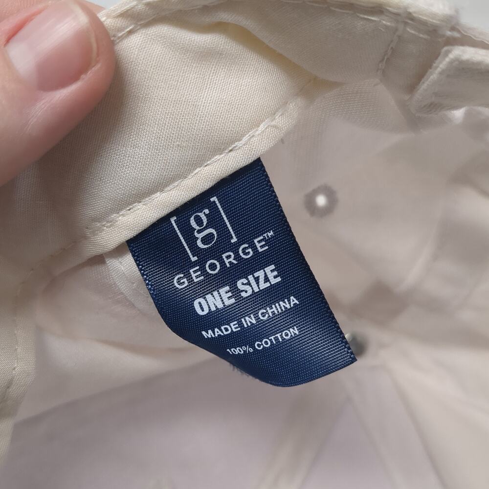 George Strapback Hat White One Size Solid Adjusta… - image 8